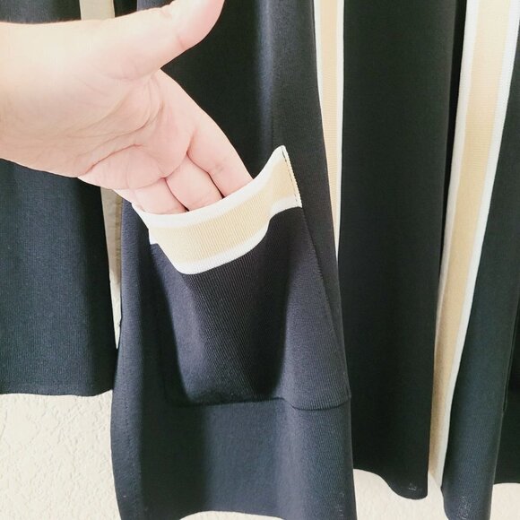 Exclusively Misook Womens Black Cardigan Size Xsmall Petite Pockets Timeless - Picture 7 of 8